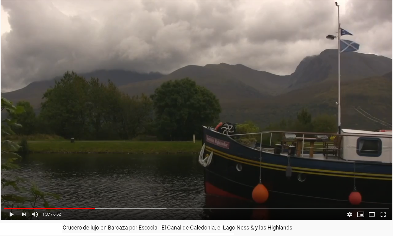 VIDEO SCOTTISH HIGHLANDER HOTEL BARGE SCOTLAND CRUISES HIGHLAND CRUISES EUROPEAN WATERWAYS CRUCEROS BARCAZA EUROPEAN WATERWAYS #EuropeanWaterways #CruiseBarge #BargeCruises